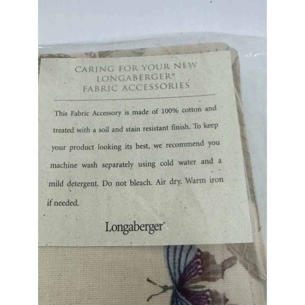 Longaberger Placemats Cream Botanical Fields Floral Cotton Set of 4 New